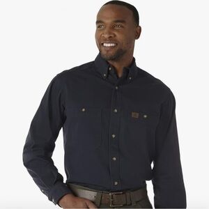 Wrangler Dark Blue Work - Casual Button-Down Shirt